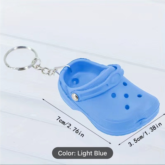 Cute charms keychains colorful assorted mini crocs key ring and clip attached - Picture 6 of 6